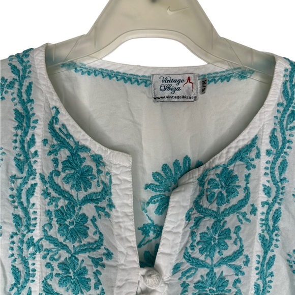 Vintage Style Ibiza Embroidered Maxi Dress Boho Hippy cotton Size S/M - Picture 10 of 11